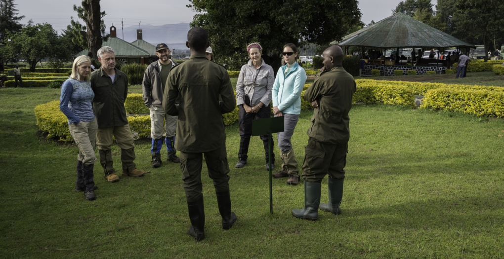 tourists in volcano